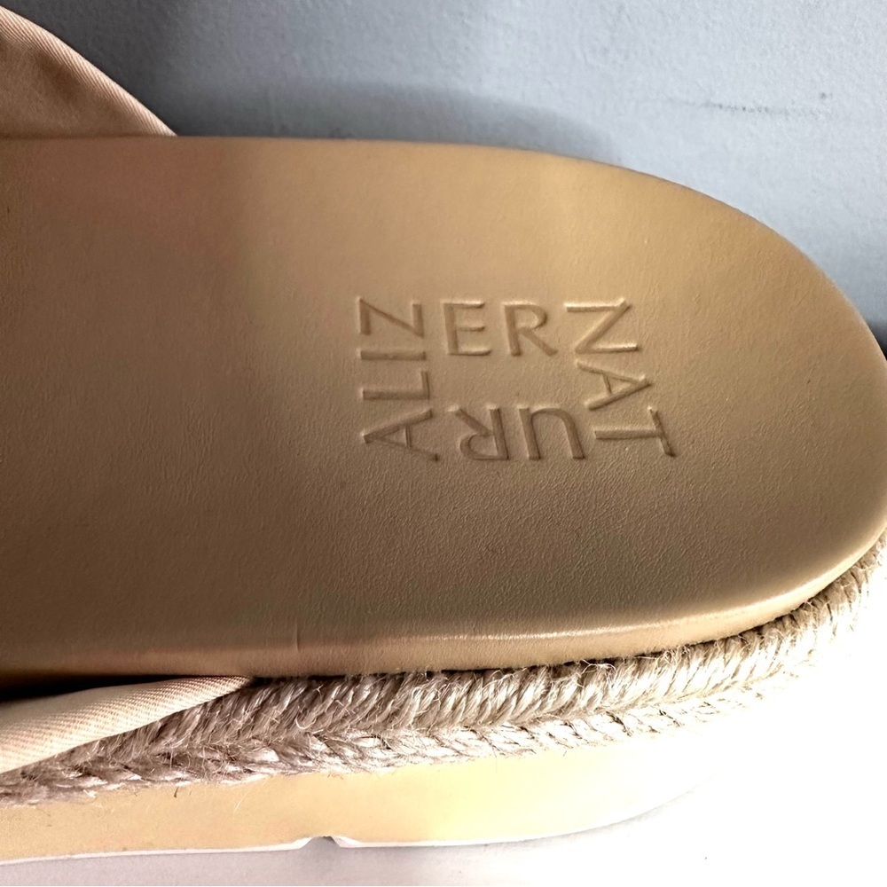 Naturalizer Dayana Cream Platform Slip On Mule Sandals Size 9.5 Jute Edge EUC - Picture 7 of 12